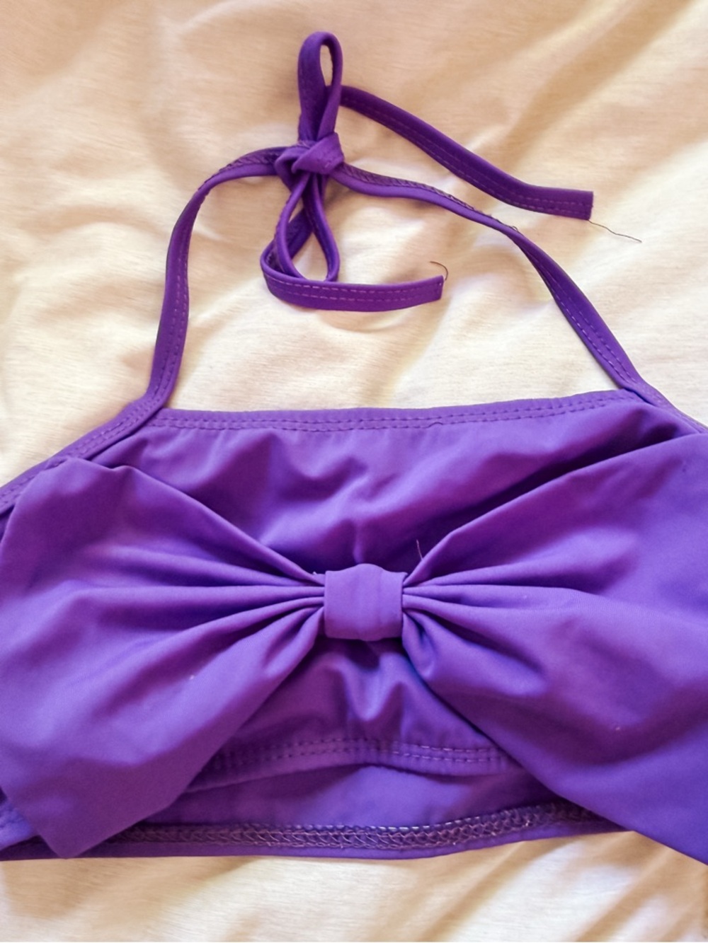 Purple Bow Bikini Top